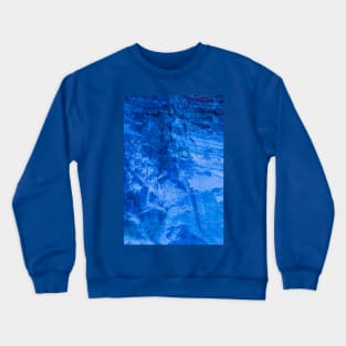 Blue abstract surface from a scratched stonewall Crewneck Sweatshirt